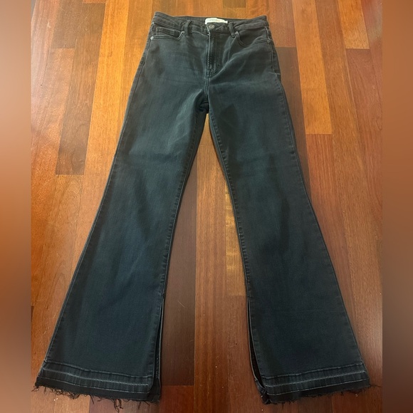 Hidden High Waist Frayed Hem Flare Jeans - Size 30 - Picture 4 of 5